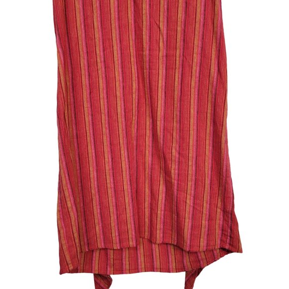 Drew Size S Dress Desert Stripe Sarong Skirt Linen Rayon Sleeveless Pullover Red - Picture 11 of 16